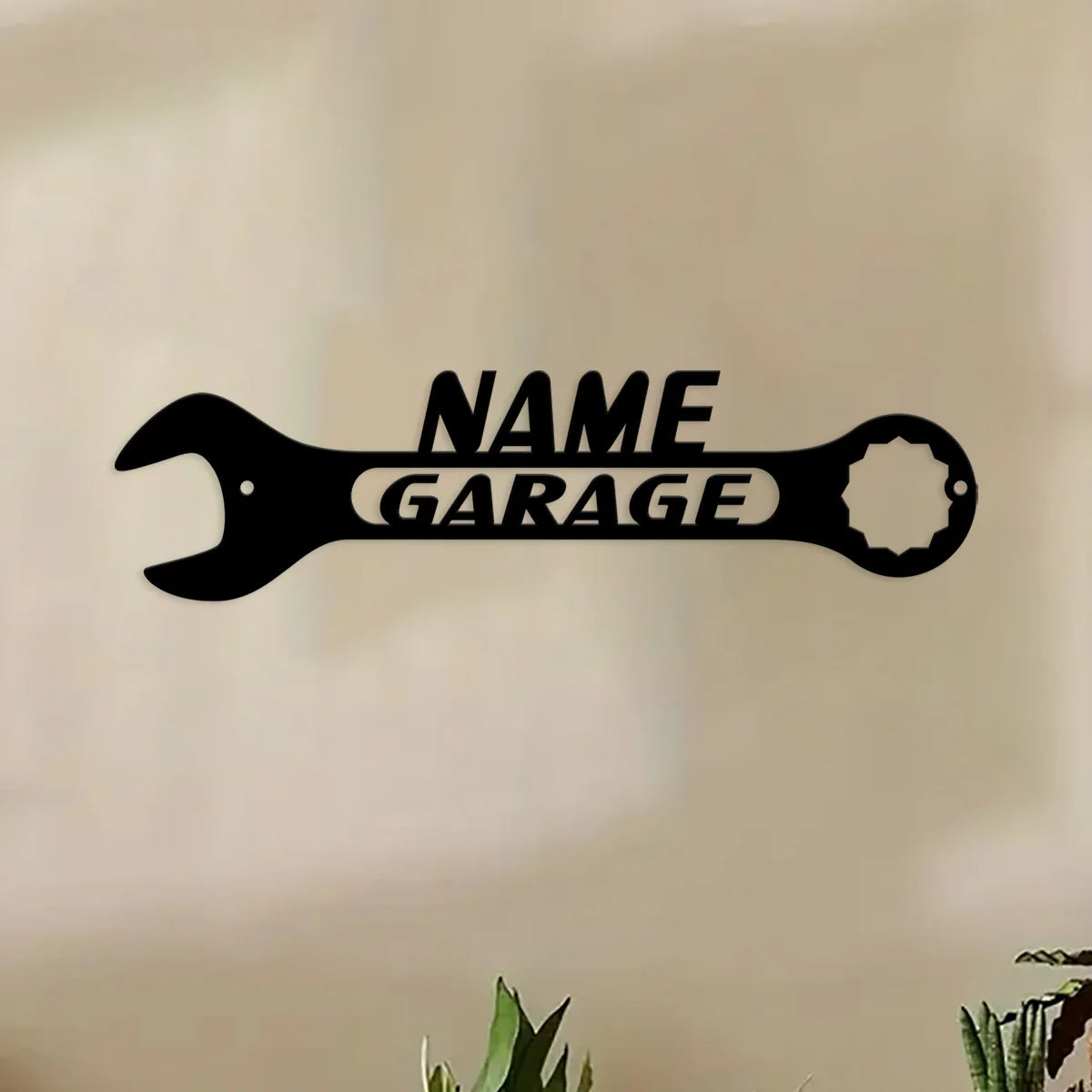 Personalized Metal Garage Sign Custom Name Garage Decor Papas Garage Wrench Dads Garage Fathers Day Gift Wrench Sign