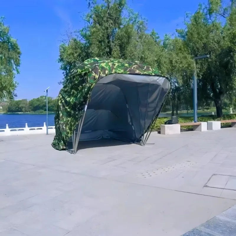 Modern Camouflage Iron Galvanized Single Car Easy Use Garage Outdoor Carport Canopy Folding Waterproof Car Cover Tent for Car