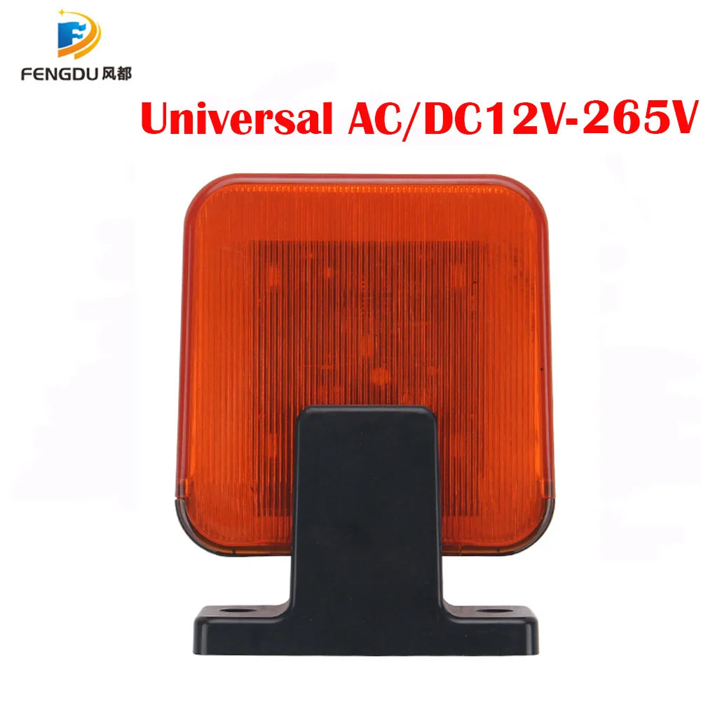 Garage Door Outdoor Alarm Lamp 12-265V AC/DC Warning Alarm LED Flashing Flash Lamp for Gate