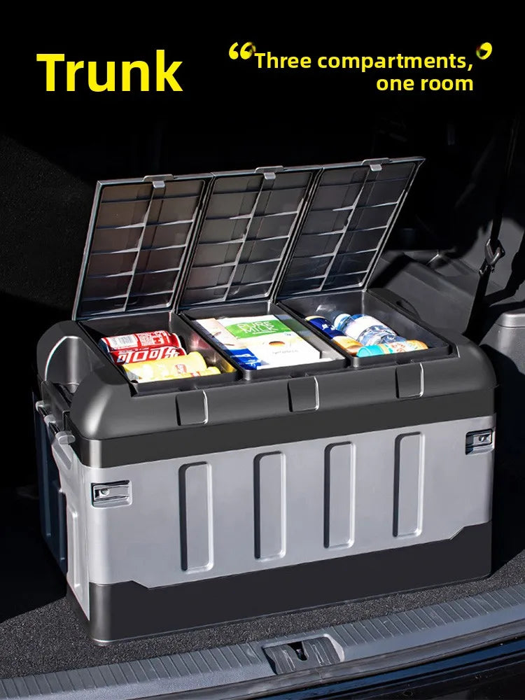 Car Trunk Storage Box Vehicle Mounted Cargo Rear Storage Organizer Box Large Capaci Foldable Anti-Prure Plastic