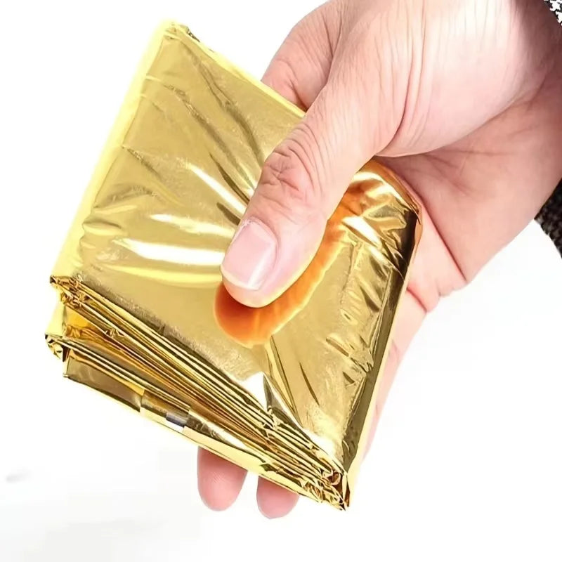 Emergency Blanket 160*210cm Waterproof Keep Warm Blanket Camping Survival Tool Life Saving First Aid Insulation Tools Gold