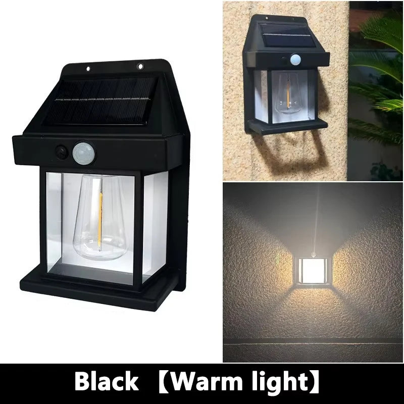 Outdoor Motion Sensor Solar Wall Light - IP65 Waterproof LED Safety Light for Patio, Deck, Porch, Barn & Balcony