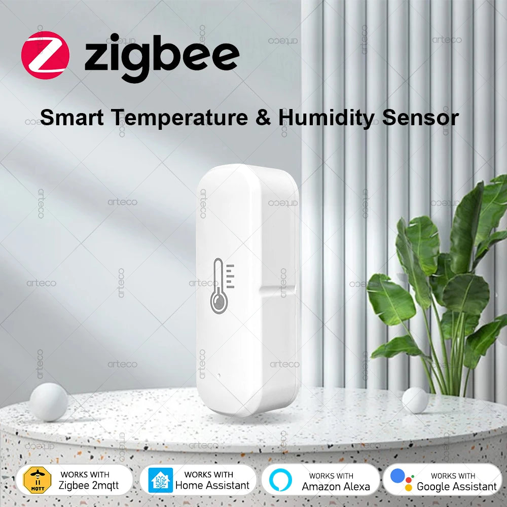 Zigbee 3.0 Temperature And Humidity Sensor Voice Control Intelligent Home Hygrometer Thermometer Real-time Monitoring For Alexa