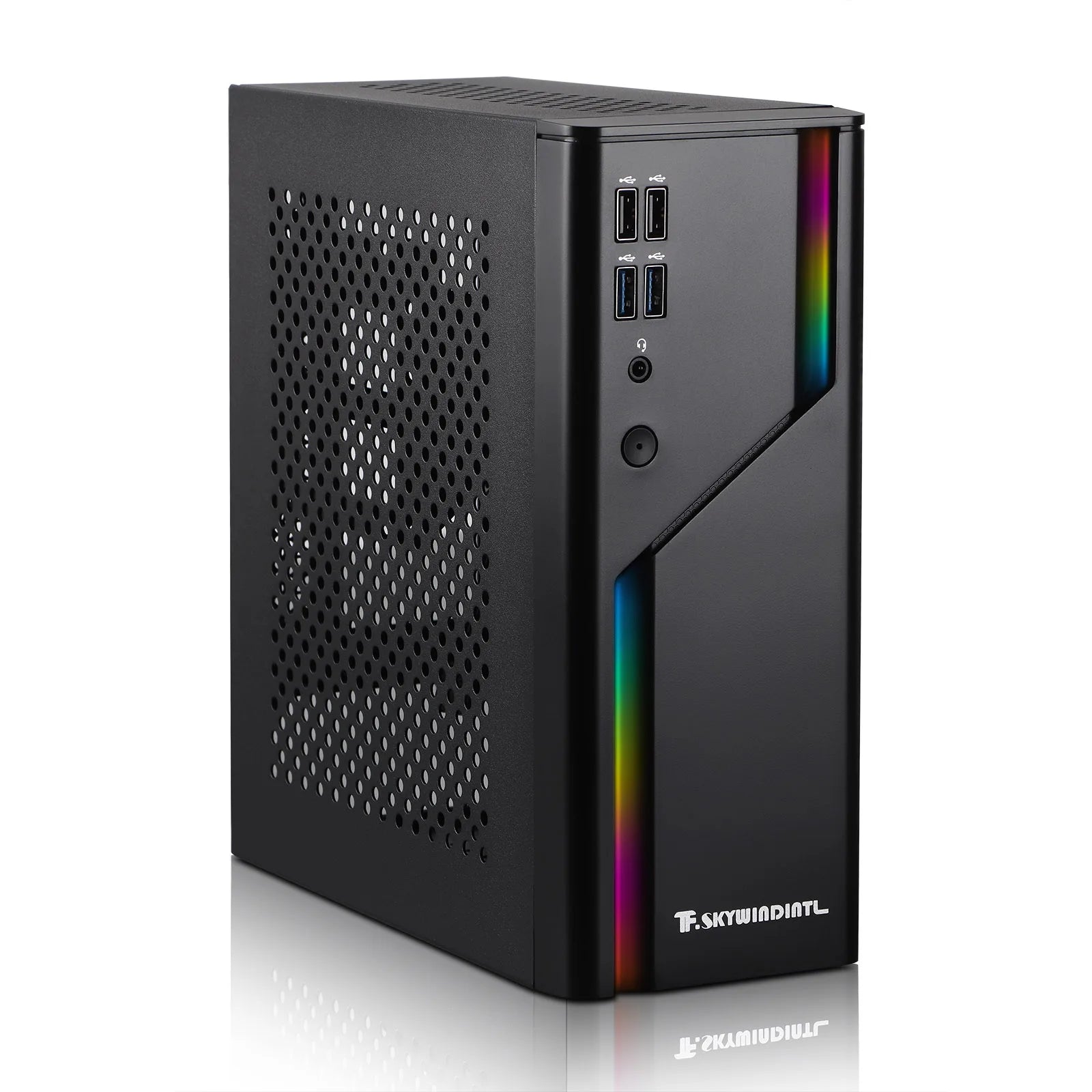 Mini ITX Case ARGB Small Form Factor SFF Mini-Tower HTPC PC Cases Vented Panels 0.8mm SPCC Computer Chassis Suitable for ITX
