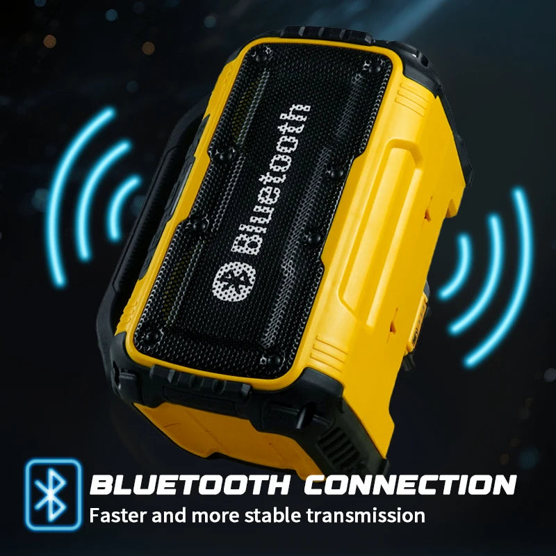 Portable Speaker Wireless Bluetooth-compatible Subwoofer Outdoor Construction Site Waterproof Loudspeaker Stereo Surround 