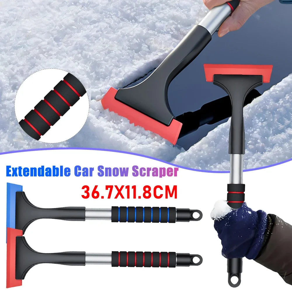Car Snow Shovel With Sponge Handle Extendable Ice Scraper Defrosting Snow Removers Windshield Snow Remover Auto Cleaner Tools 