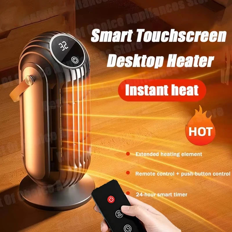 New 2000W Intelligent Desktop Space Heater Powerful PTC Ceramic Fast Heating 4 Heat Settings For Home Office Bedroom Use