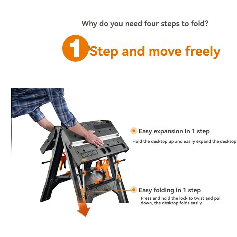 Portable Woodworking Table Sawing Machine Multi-Function Folding DIY Workbench Suitable For Home Furnishings/Professional Work