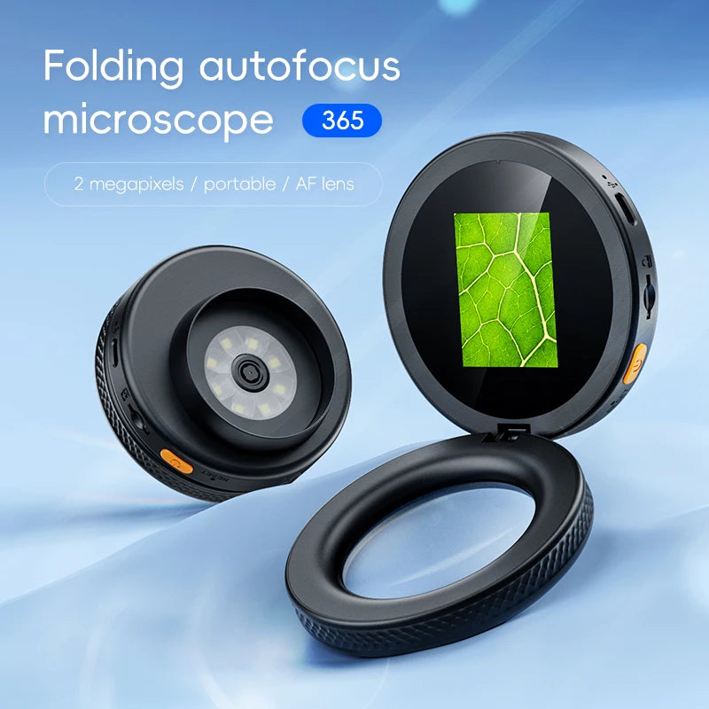 2-Inch IPS Screen Mini Digital Microscope 500X Zoom for Soldering Textile Insect Observation LED Light Handheld magnifier