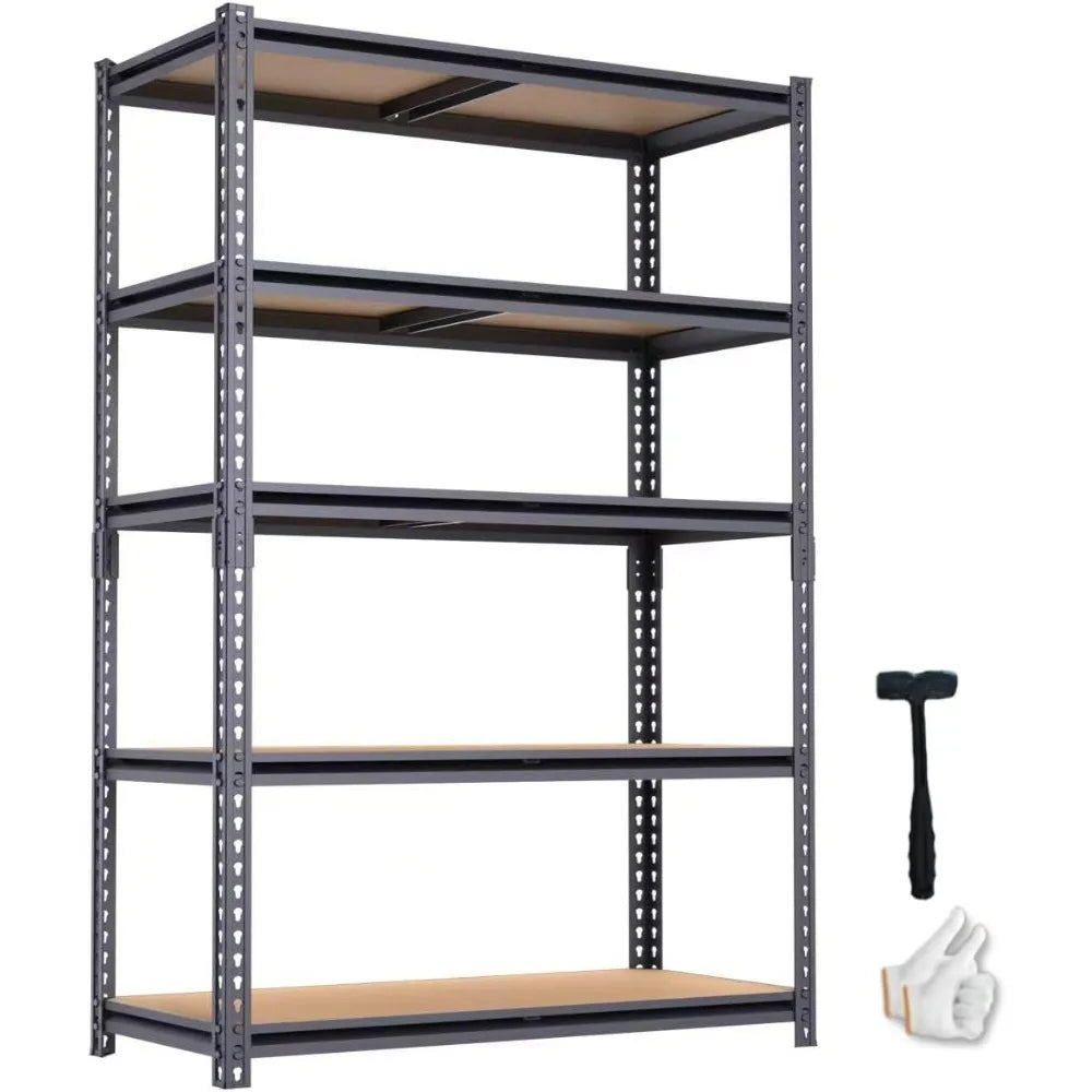 Heavy Duty Storage Rack 2400 LBS Capacity Garage Shelving Unit 16x35.5x72 Inch Metal Shelves Free Standing