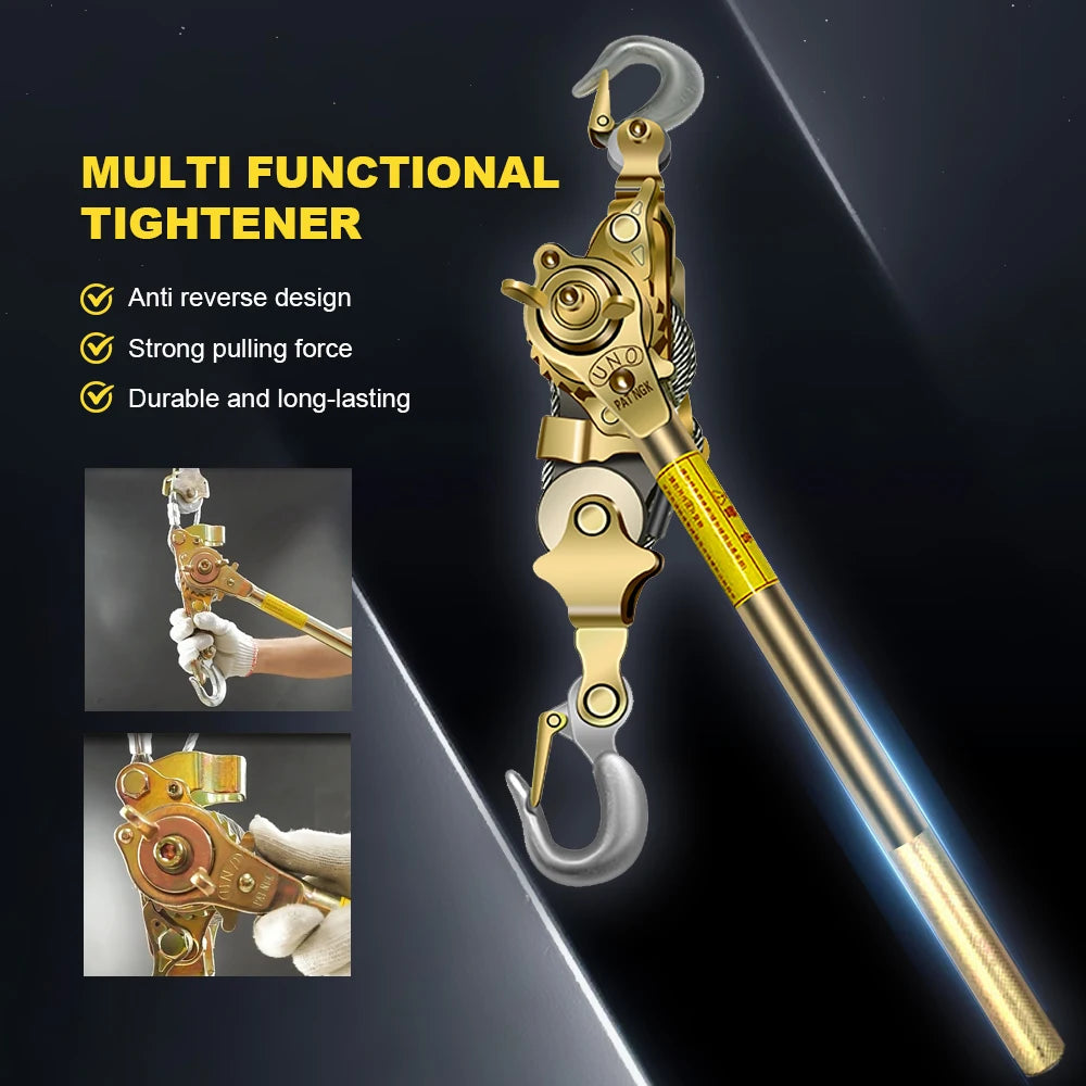 Manual Tensioner Double Hook Wire Tightener Multi-functional Wire Rope Small Hand Plate Hoist Electricity Tightener