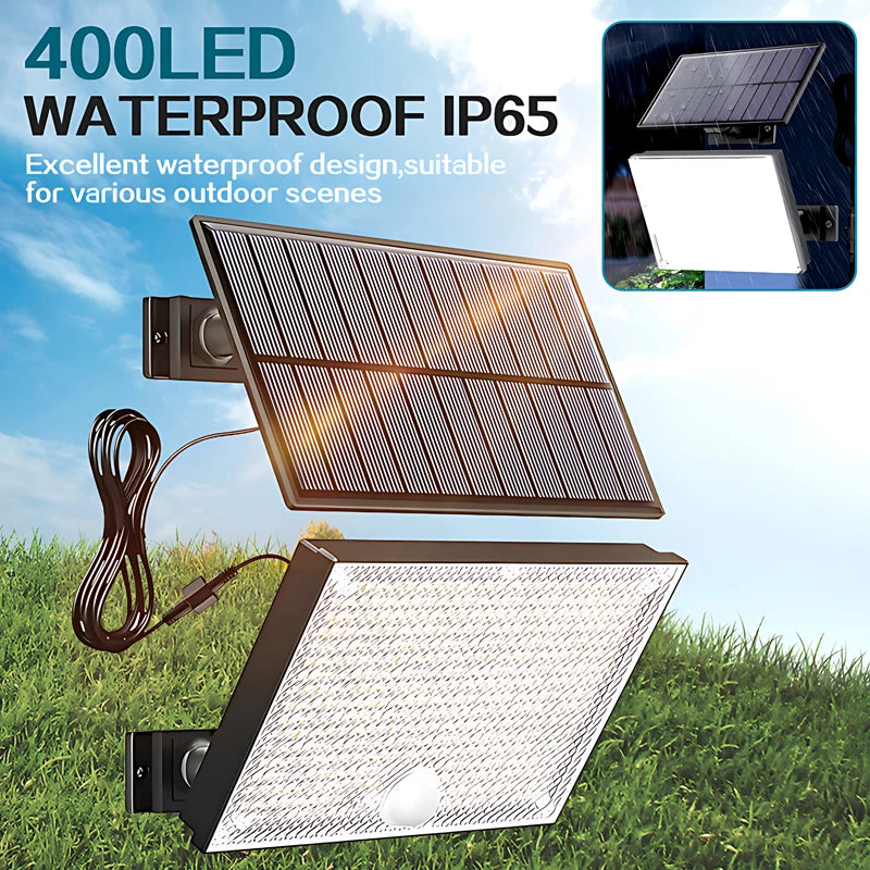 Solar Lights for Outside, 172/400LED 3 Modes Motion Sensor Lights with Remote Control, Outdoor Solar Lights for Yard,Patio,Garde