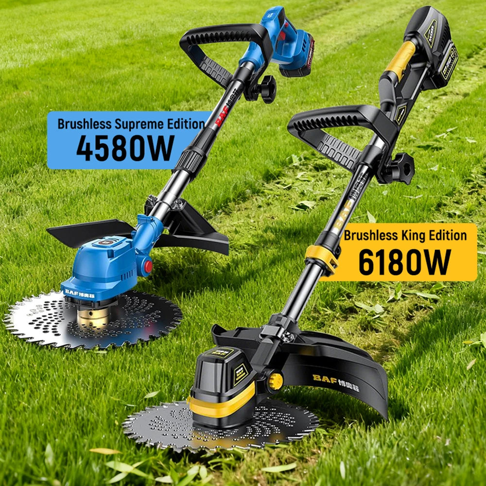 4580W 6180W Brushless Electric Lawn Mower Cordless Grass Trimmer Handheld Lithium Battery Garden Lawn Trimming Machine