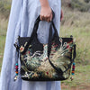 Wo 'S Embroidered Satchel Bag, Fashion Double Handle Purse, Retro Style Handbag with Removable Strap