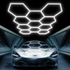 Hexagon Led Garage Lights 14 Hex Grid Super Bright Led Garage Ceiling Lights 6500K Hex Led Lights for Garage Wall Workshop