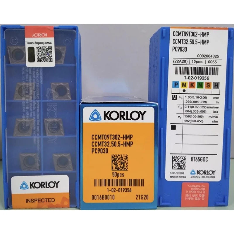KORLOY CCMT09T302 CCMT09T304 CCMT09T308 CCMT060202 CCMT060204 CCMT060208 -HMP PC9030 CNC Carbide Inserts 10P