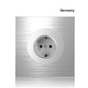 1 2 3 4 Gang 1 Way 2 Way Wall Lamp Switch Silver Aluminum Alloy Panel Light Switches EU UK US Socket AC 90V-250V