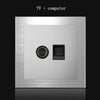 1 2 3 4 Gang 1 Way 2 Way Wall Lamp Switch Silver Aluminum Alloy Panel Light Switches EU UK US Socket AC 90V-250V