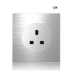 1 2 3 4 Gang 1 Way 2 Way Wall Lamp Switch Silver Aluminum Alloy Panel Light Switches EU UK US Socket AC 90V-250V