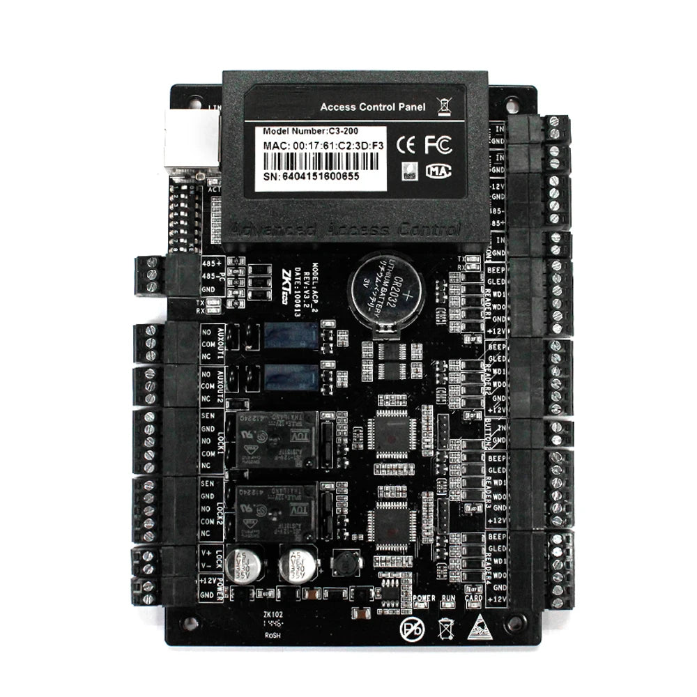 ZKTeco C3-100/200/400 TCP IP Wiegand 26 Door Access Control Panel Board for security solutions access control System 30000Users