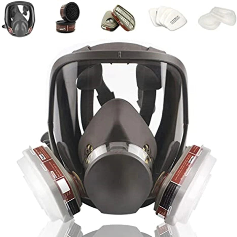 27 in 1 full face mask, reusable, wide field of vision, widely used in paint and welding woodworking 6800 respirator