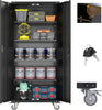 Home Office School Garage Tool Storage Cabinet Metal Lockers Cabinet with Locking Doors and 4 Adjustable Shelves