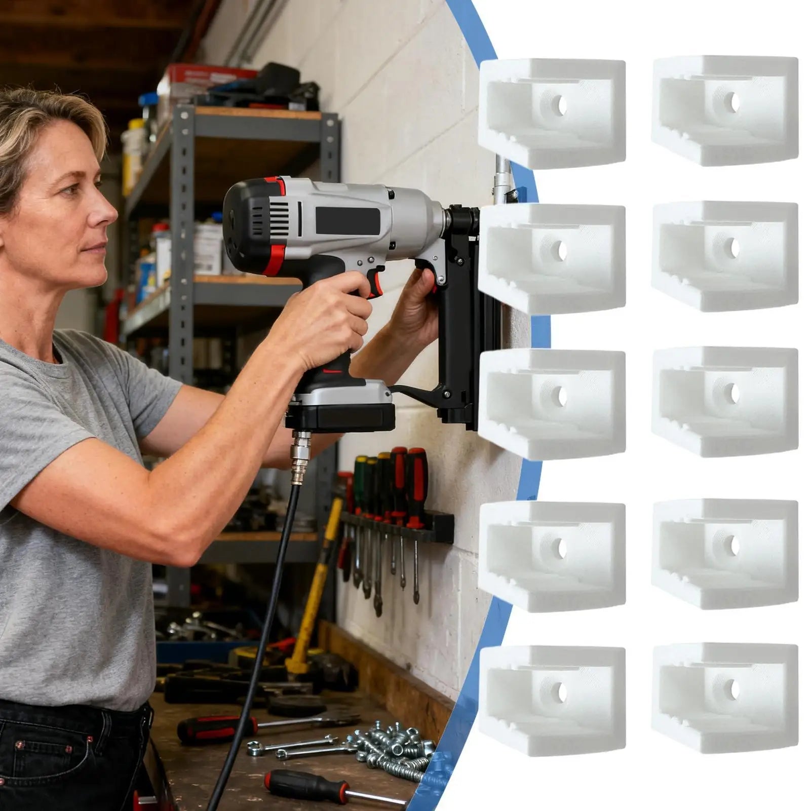 Air Tool Rack 10pcs Space-Saving Hanger Air Tool Storage Holder for Garage Workshop Auto Repair Car Wash Maintenance Area
