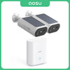 AOSU 3MP Solar Camera System 2 Cam Kit Wireless Camera System Outdoor 5000mAh Battery Wifi Camera AI Detection CCTV Camera Kit