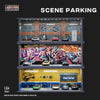 Adult 1/64 Scale Garage Scene Model Simulation With Lights Parking Lot Model Showroom Miniature Car Model Display Box Alloy Car