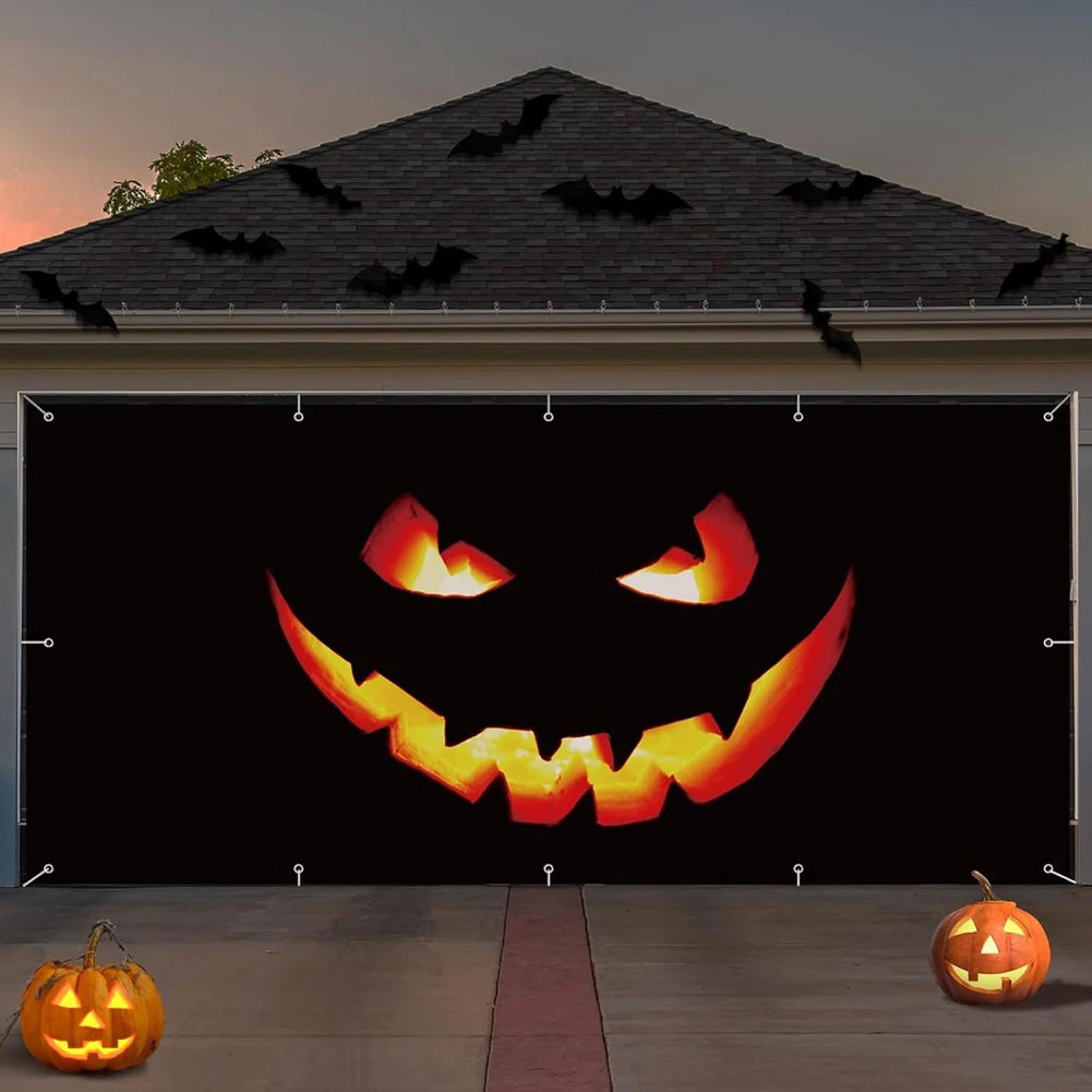 Halloween Garage Door Banner Halloween Garage Door Cover Decorations Large Hanging Backdrop Garage Door Cover Halloween Decor