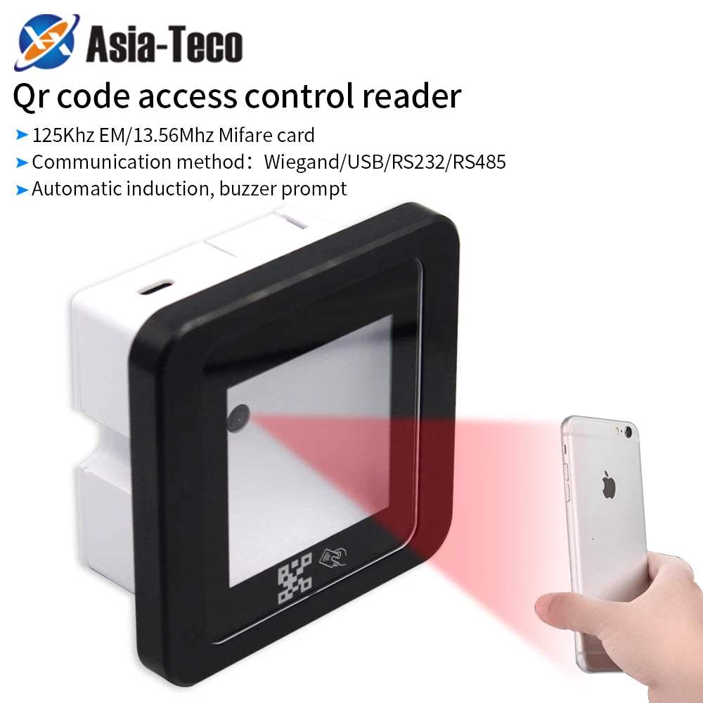 QR Code RFID Reader 125khz EM 13.56mhz MF Access Card Reader Scanner USB/Wiegand/RS232/485 2D QRCode BarCode Scanner