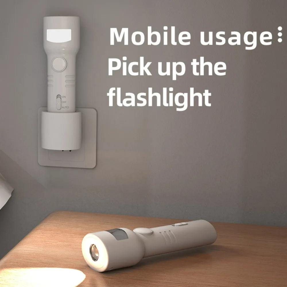 Smart Bedside Night Light - Rechargeable Motion Sensor Lamp Auto-On When Detected & Auto-Off After Leaving
