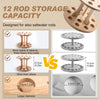 Goture Durable Double Layer Wooden Fishing Rod Holder 12 Rod Storage Capacity for Garage Fishing Rod Display Stand Fixed Frame
