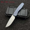 LEMIFSHE New Brown Mini FSD Real Titanium Alloy Handle 154CM Steel Outdoor Camping Survival Pocket EDC Tool Folding Knife