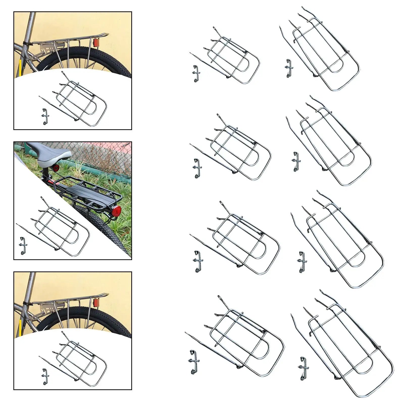 Bike Rear Rack, Riding Equipment Universal for Back of Bike Solid Frame, Rear Carrier, Bike Luggage Rack