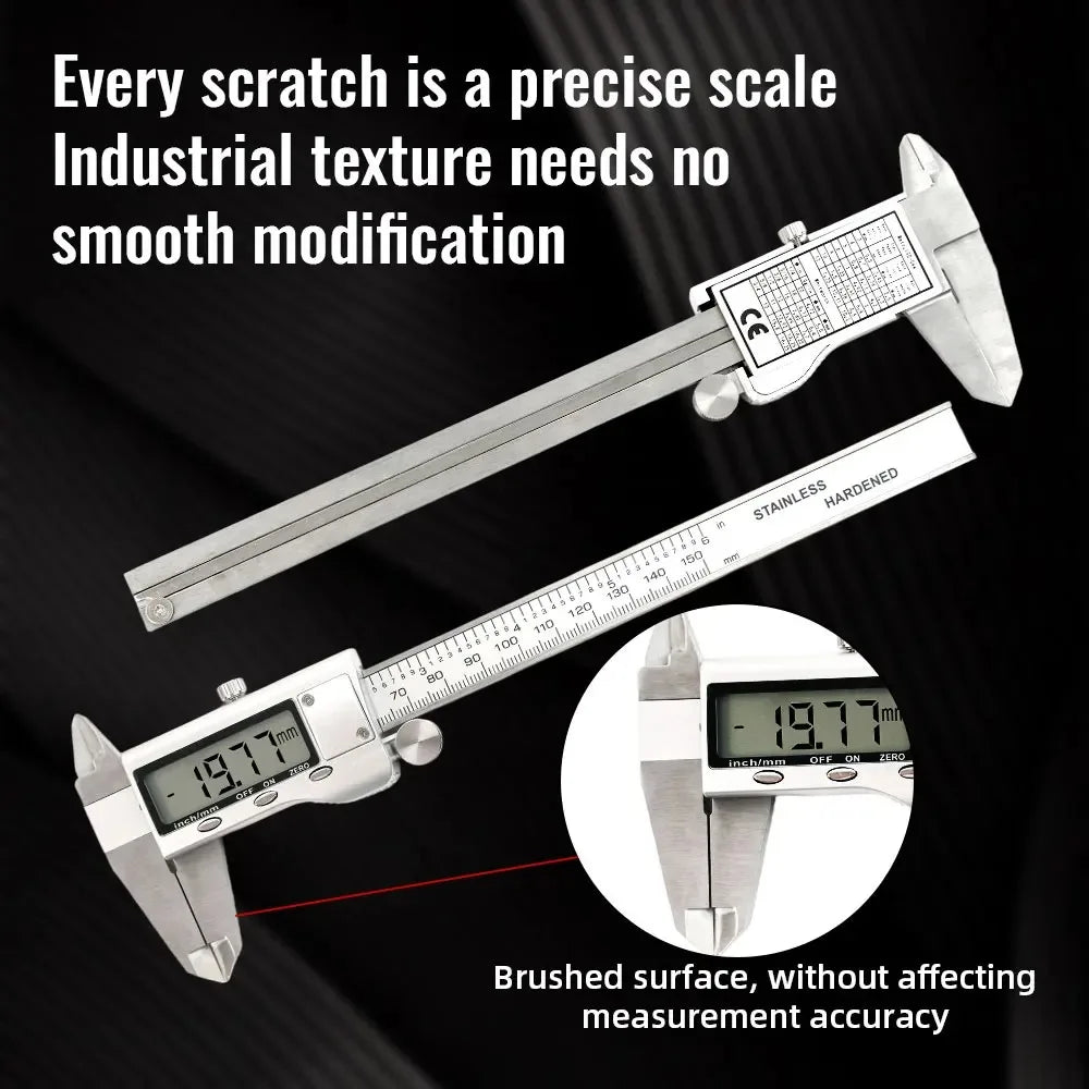 6-Inch 150mm Accurate measurement Stainless Steel Electronic Digital Vernier Caliper Metal Micrometer Measuring