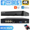 Overscam TUYA SMART LIFE 4K 8MP 8CH POE NVR CCTV Security System Human Detection Network Surveillance Cameras Video Recorder NVR