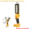 For Dewalt 18V 20V DCB201 DCB203 Li-ion Battery Handheld Camping FloodLight 1200lm LED Work Light With Hook Foldable Flashlight
