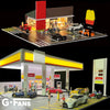 GFans 1/64 Car Garage Diorama Model Storage Display Box Small Garage Scene Acrylic Car Showroom Parking Lot Kids Xmas Gift Toys