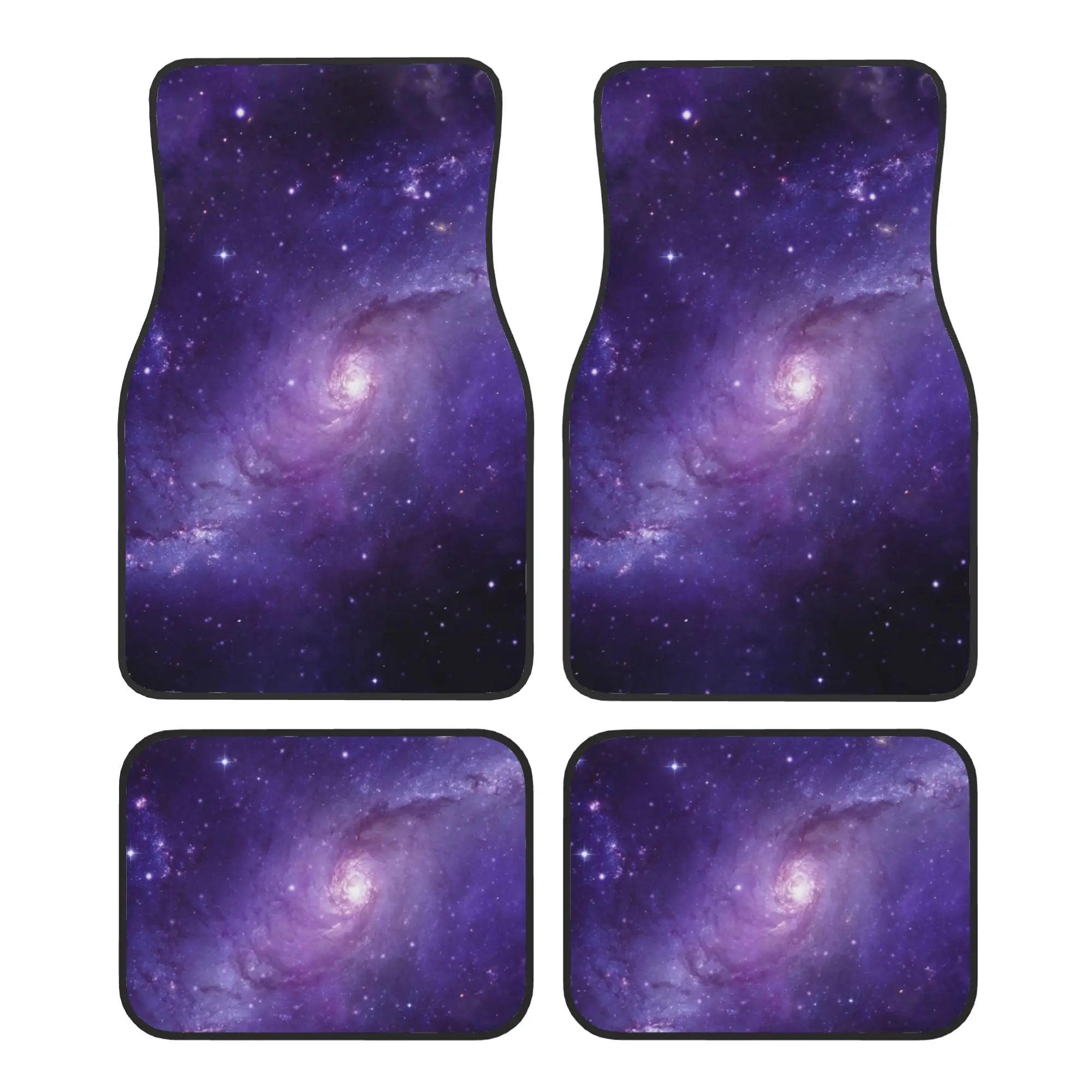 Galaxy Car Floor Mats 4 Pcs Universal Front and Rear Foot Mats with Non-Slip Rubber Backing Auto Accessories Decor All Weather