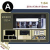 1/64 Garage Scene Model Cars Display Boxes with Light Voice Control Electronic Door Connected in Series Simulation Parking Place