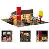 G FANS 1:64 Car Garage Models Shop Parking Building Led Diorama Building Scene Model with Lights Car Garage Diorama Scene Model