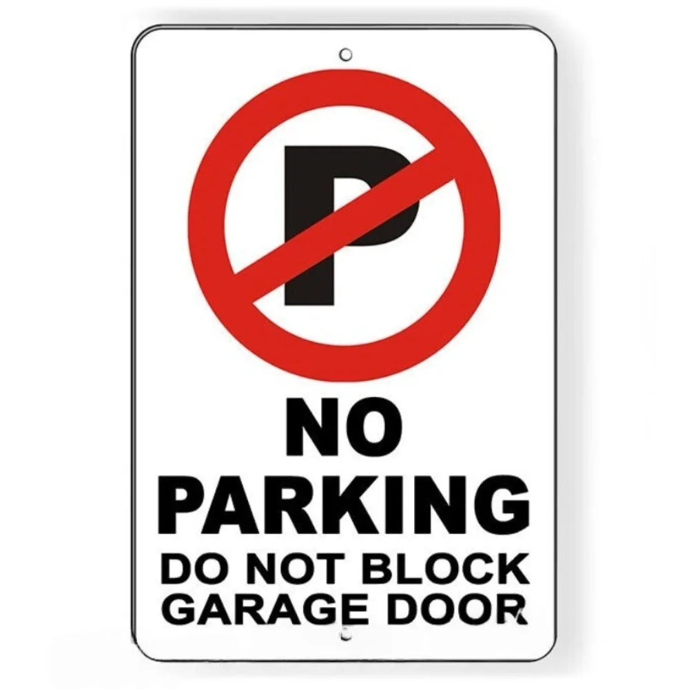 Guardian Path No Parking Near Garage Sign - Violators Towed Instantly, Durable Plastic, Large Bold Lettering