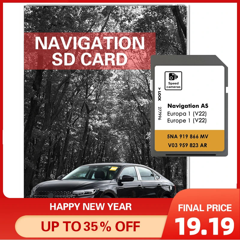 Newest 2025 Update for VW Discover Media Navigation AS V22 Map UK Europe Sat Nav SD Card 32GB
