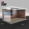 1 18 Garage Diecast Display Cabinet For Model Cars Minicar Vehicles Pcv Parking Lot HD Acrylic With Light MODEL TOY CAR