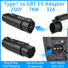 Ev Charging Type2 to Type1 AC Charger Adapter 32A Type2 to GB/T Electric Car Adaptor Type1 to GBT Conventor Type1 to Type2 EVSE