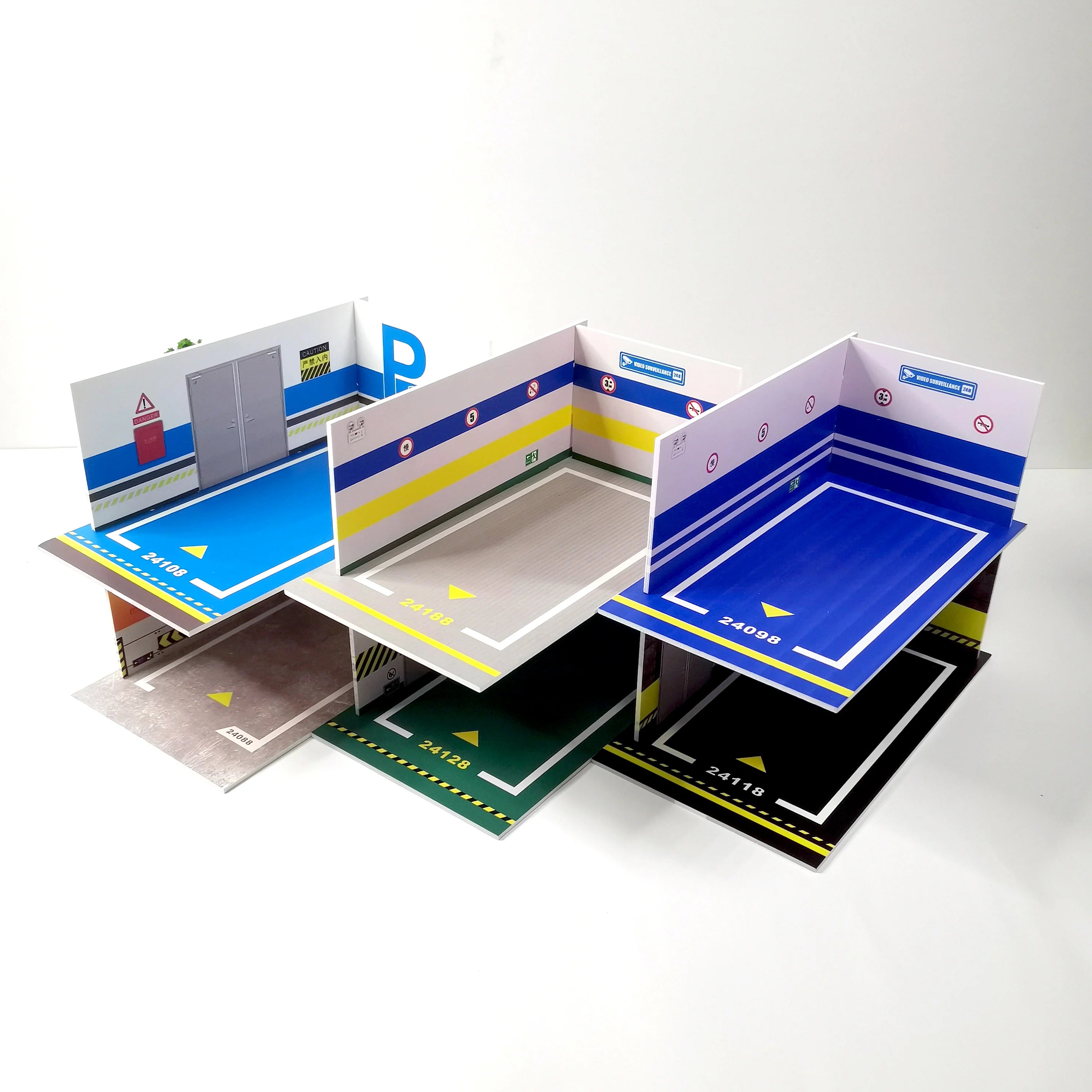 1 24 car garage model for Diecast Model Car Toy model parking Display Case PVC Parking Lot Model Simulation Parking Space Scene