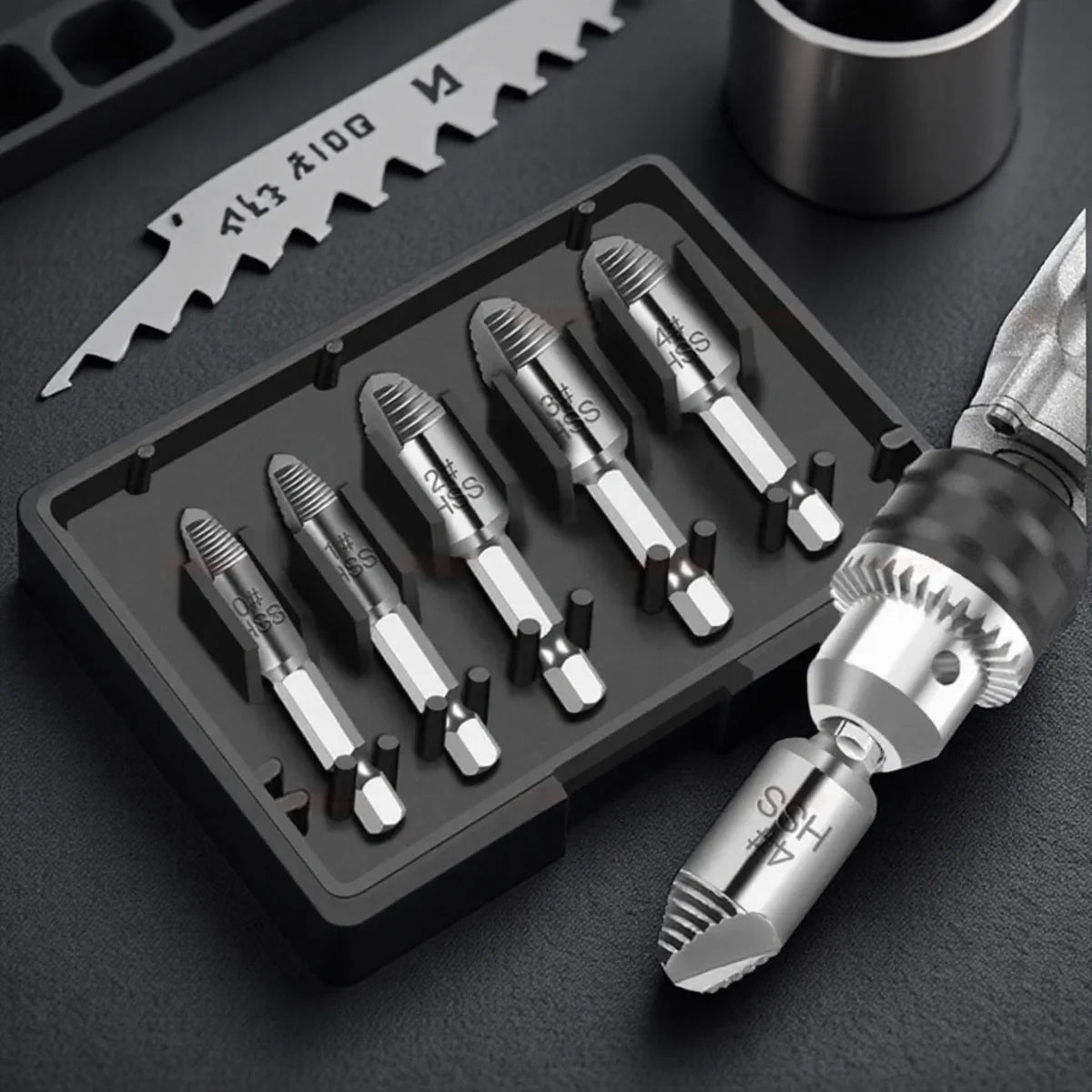 5Pcs Damaged Screw Extractor Set Bolt Remover Hex Shank Drill Bit Tool for Stripped Screws Includes Sizes 0 to 4