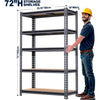 Heavy Duty Storage Rack 2400 LBS Capacity Garage Shelving Unit 16x35.5x72 Inch Metal Shelves Free Standing
