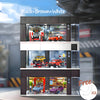 1/64 Garage Scene Model Cars Display Boxes with Light Voice Control Electronic Door Connected in Series Simulation Parking Place